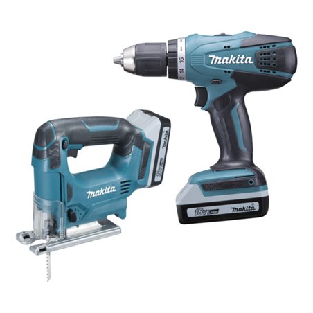 Makita Spezial Set DK18298X1 Akkuschrauber DF457DZ & Akku-Pendelhub-Stichsäge JV183DZ