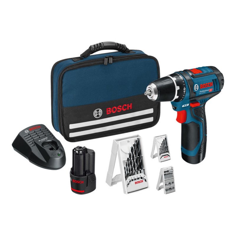 Bosch Akku-Bohrschrauber GSR 12 V mit 2 x 2 Ah Akkus und ZB in Tasche