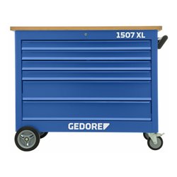 Gedore Rollwerkbank 6 Schubladen 4x Typ 1, H  75 mm 2x Typ 3, H  155 mm