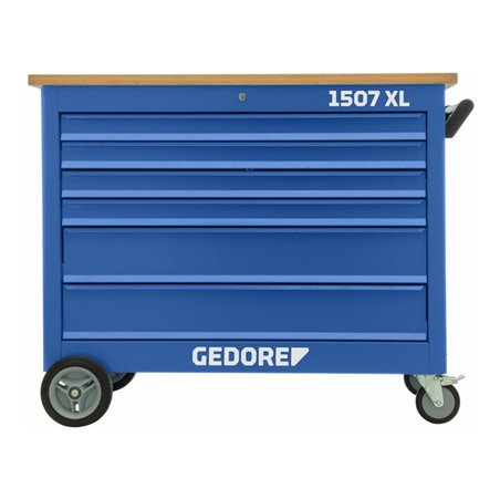 Gedore Rollwerkbank 6 Schubladen 4x Typ 1, H  75 mm 2x Typ 3, H  155 mm