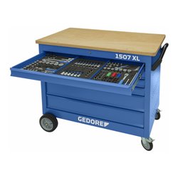 Gedore Rollwerkbank 6 Schubladen 4x Typ 1, H  75 mm 2x Typ 3, H  155 mm