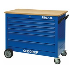 Gedore Rollwerkbank 6 Schubladen 4x Typ 1, H  75 mm 2x Typ 3, H  155 mm