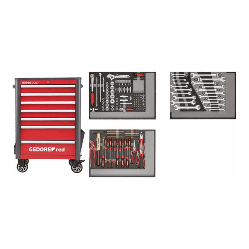 Gedore Red Wkz.Satz i.Wks.Wagen WINGMAN rot 129tlg