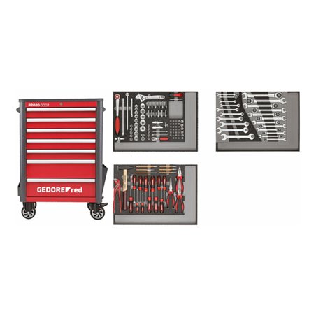 Gedore Red Wkz.Satz i.Wks.Wagen WINGMAN rot 129tlg