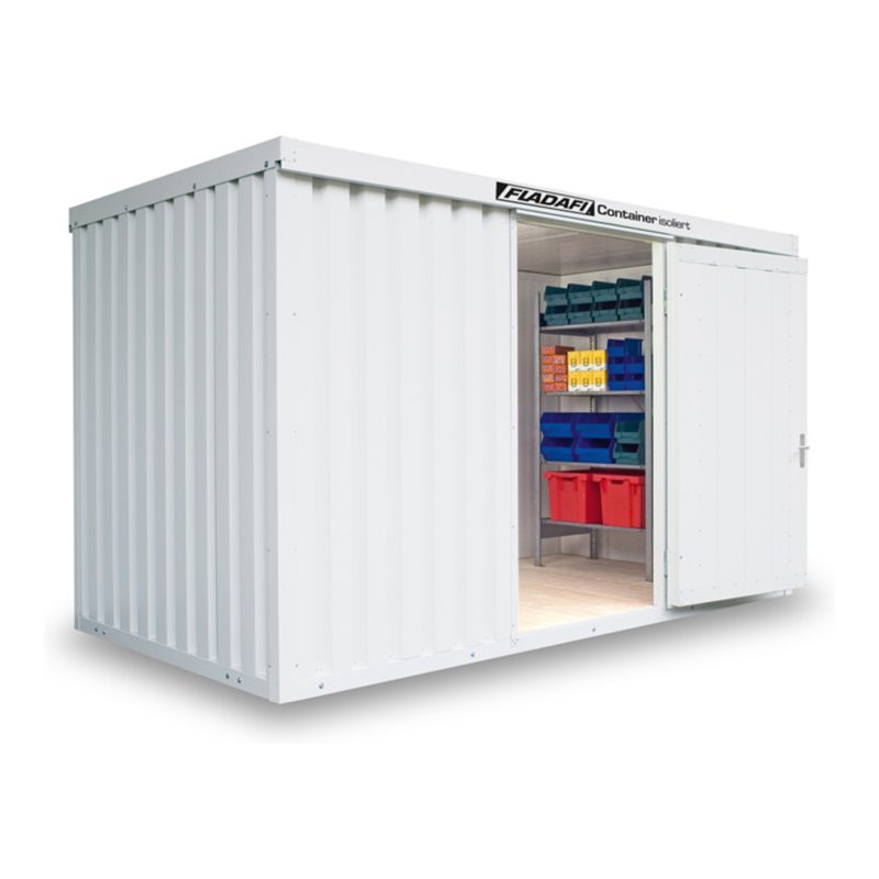 FLADAFI® Materialcontainer IC 1400 isoliert, mit Holzfußboden lackiert in RAL-Farbton