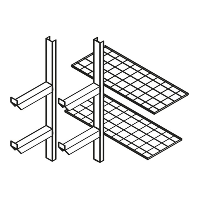 Säbu Gitterrostregal über die ganze Breite