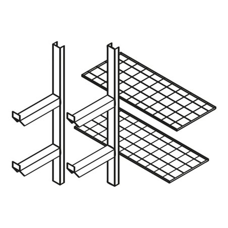 Säbu Gitterrostregal über die ganze Breite