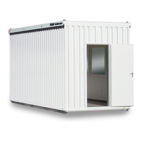 FLADAFI® Toilettenmodul 6 m,(Damen u. Herren) mit Außenwandlackierung in lichtgrau (RAL 7035)