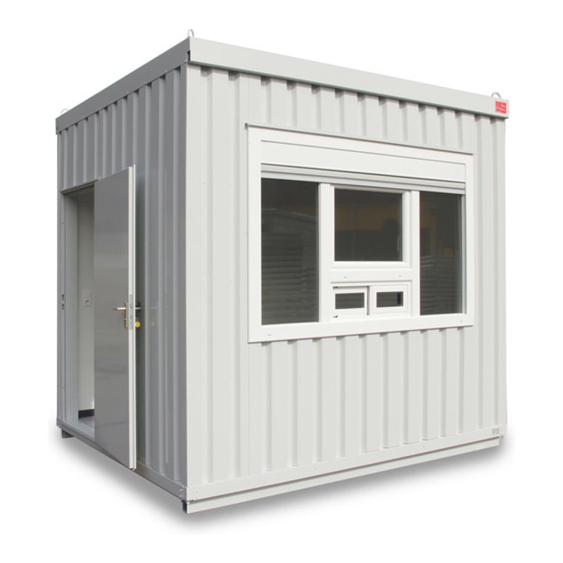 FLADAFI® Raummodul 3 m mit Außenwandlackierung in lichtgrau (RAL 7035), 3x Kunststofffenster