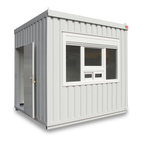 FLADAFI® Raummodul 3 m mit Außenwandlackierung in lichtgrau (RAL 7035), 3x Kunststofffenster