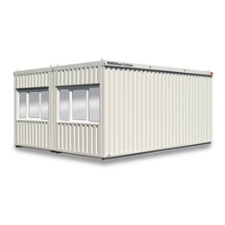 FLADAFI® Raumcontainer-Kombination mit Außenwandlackierung in lichtgrau (RAL 7035), 1x Toilettenraum