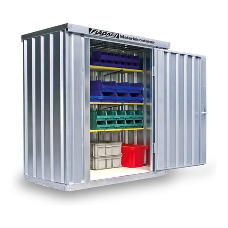 FLADAFI® Materialcontainer MC 1100 Montiert, mit Holzfußboden, lackiert in RAL-Farbton