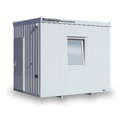 FLADAFI® Raummodul 3 m mit Außenwandlackierung in lichtgrau (RAL 7035), 1x Kunststofffenster