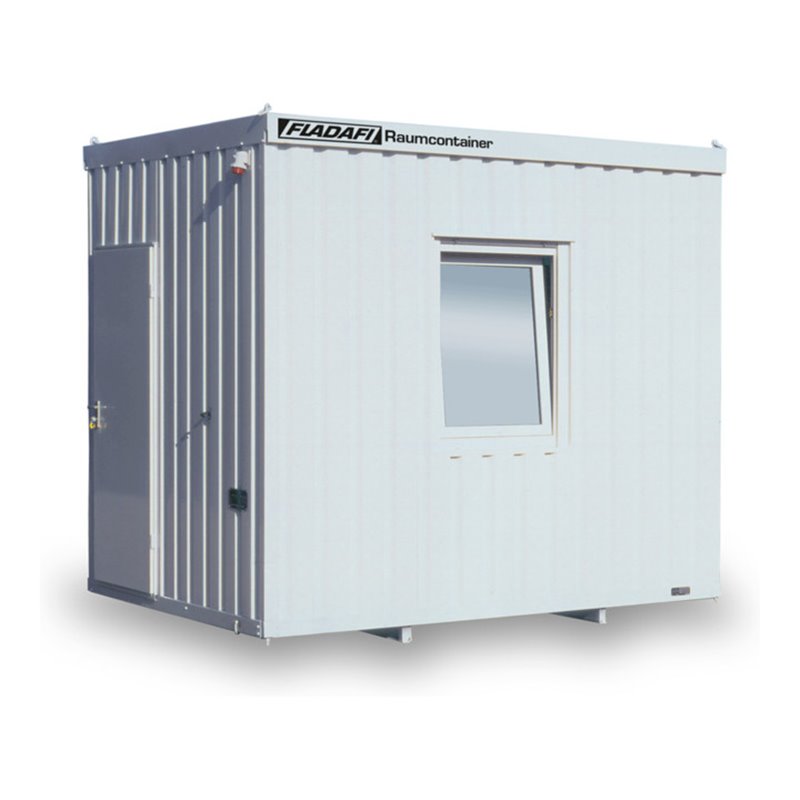 FLADAFI® Raummodul 3 m mit Außenwandlackierung in lichtgrau (RAL 7035), 1x Kunststofffenster