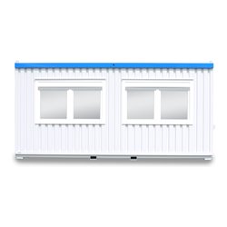 FLADAFI® Raummodul 6 m mit Außenwandlackierung in lichtgrau (RAL 7035), 1x Fenster