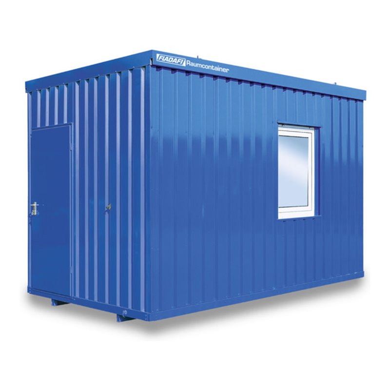 FLADAFI® Raummodul 4 m mit Außenwandlackierung in lichtgrau (RAL 7035), 3x Kunststofffenster