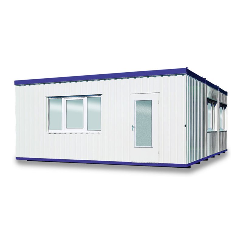 FLADAFI® Raumcontainer-Kombination mit Außenwandlackierung in lichtgrau (RAL 7035), 2x Fenster groß