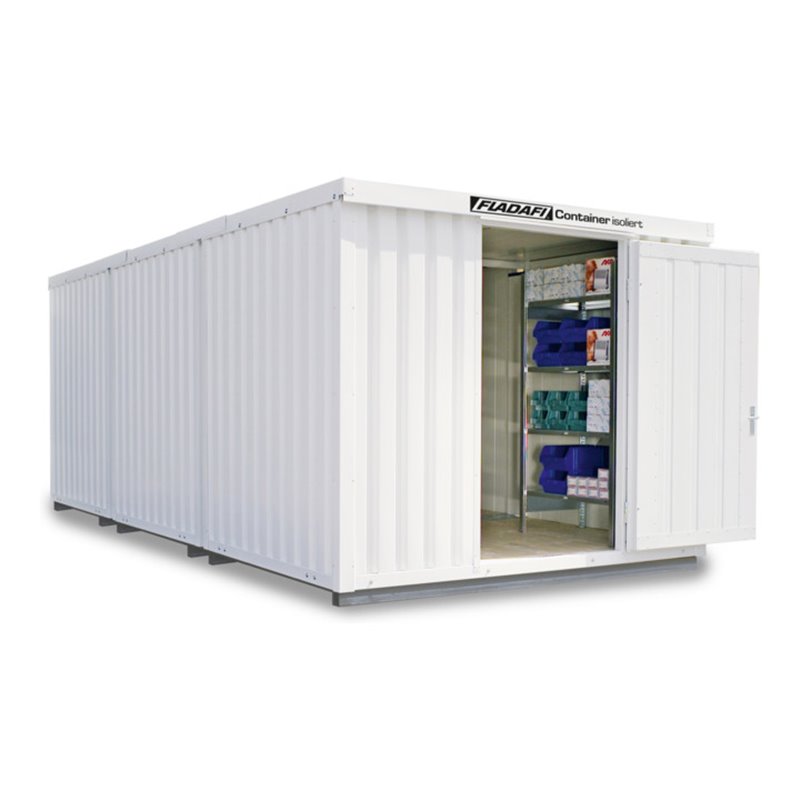 FLADAFI® Materialcontainer-Kombination Modell IC 1360, isoliert mit isoliertem Boden lackiert in RAL-Farbton