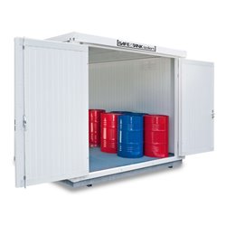 Säbu SAFE Tank STI 1000 KTC isoliert montiert Kunststoffbeschichtet RAL 9002