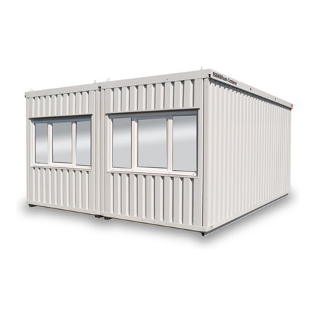 FLADAFI® Raumcontainer-Kombination mit Außenwandlackierung in lichtgrau (RAL 7035)