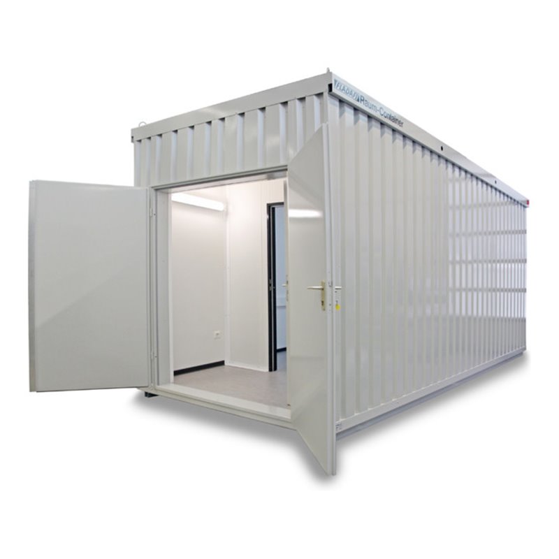 FLADAFI® Raumcontainer-Kombination mit Außenwandlackierung in lichtgrau (RAL 7035), 1x Fenster