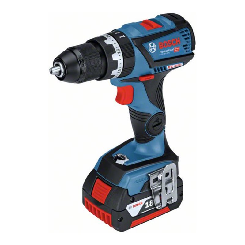 Bosch Akku-Schlagbohrschrauber GSB 18V-60 C mit 2 x ProCORE18V 4.0-Ah Akku L-BOXX