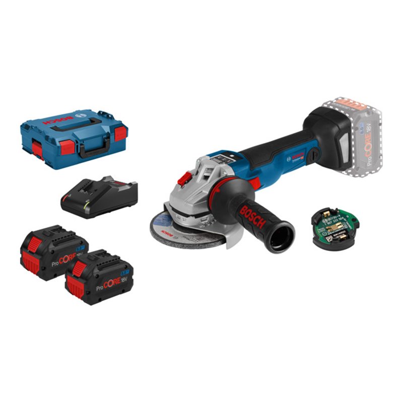 Bosch Akku-Winkelschleifer GWS 18V-10 SC mit 2 x 8,0-Ah-Li-Ion-Akku