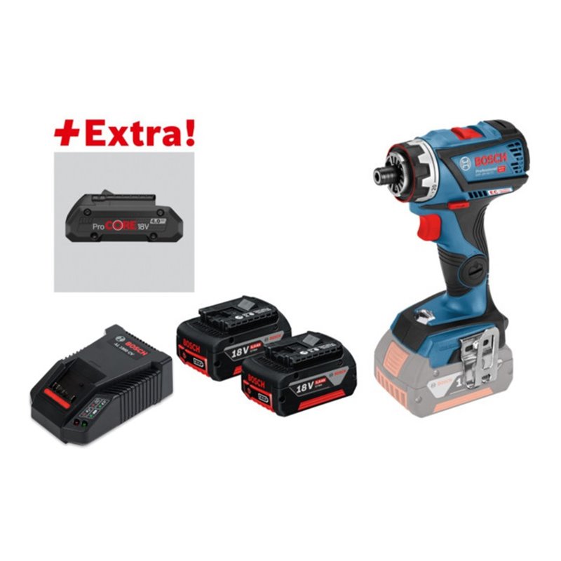 Bosch Akku-Bohrschrauber GSR 18V-60 FC, mit 2 x 5,0 Ah Akku, ProCORE18V 4,0 Ah, L-BOXX