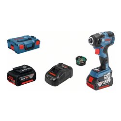 Bosch Akku-Drehschlagschrauber GDR 18V-200 C 2 x 5,0 Ah Li-Ion Akku GCY 30-4 L-BOXX