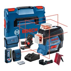 Bosch Linienlaser GLL 3-80 C mit 1 x 2,0 Ah Li-Ion Akku Laser-Empfänger LR 7 L-BOXX