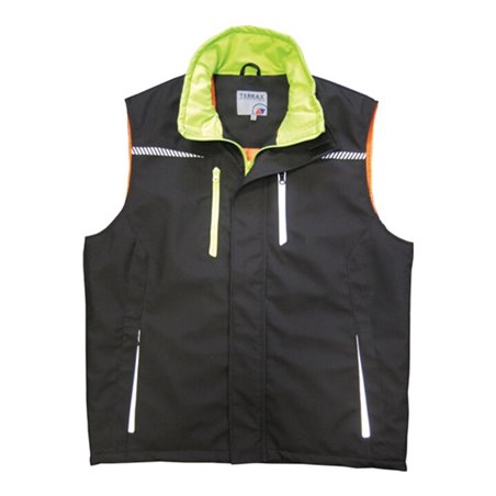 Terrax Herren Berufsweste Workwear Gr.XXL schwarz/limette 100%PES