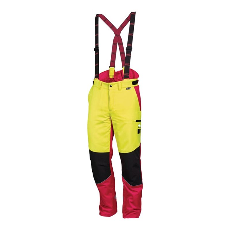 Forstschutzhose Komfort Gr.58 neongelb/rot