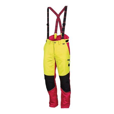 Forstschutzhose Komfort Gr.58 neongelb/rot