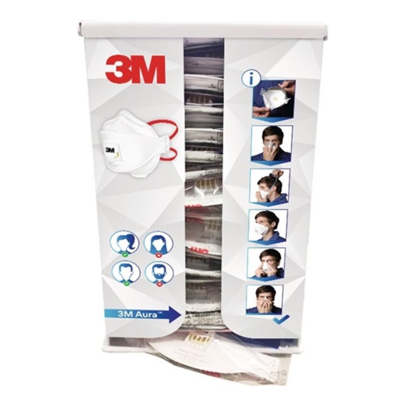 3M Maskenspender Aura nachfüllbar unbefüllt f.Wandmont.geeignet