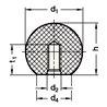 Ganter Kugelknopf DIN319 d1 50mm d2 M 12mm d4 28mm