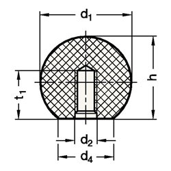 Ganter Kugelknopf DIN319 d1 20mm d2 M 5mm d4 12mm