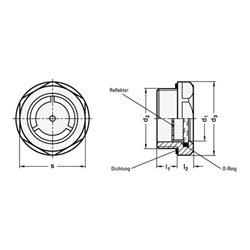 Ganter Ölschauglas GN 743 d1 24mm d2 M 33x1,5mm