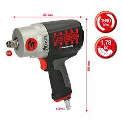 KS Tools 1/2' MONSTER Xtremelight Hochleistungs-Druckluft-Schlagschrauber 1690 Nm