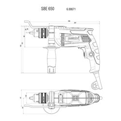 Metabo Schlagbohrmaschine SBE 650 Set Mobile Werkstatt Kunststoffkoffer