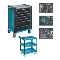 Hazet Werkstattwagen Assistent 179NX-7/136 ∙ Schubladen flach: 5 x 77 x 522 x 398 mm ∙ Schubladen hoch: 2 x 162 x 522 x 398 mm