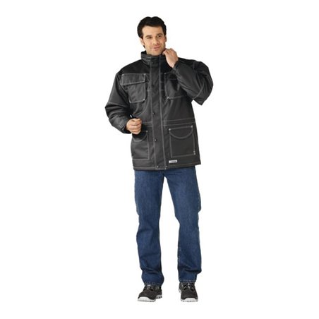 Planam Winterparka Steal grau/schwarz