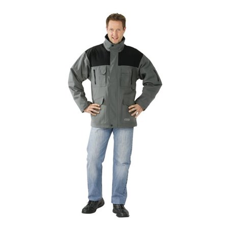 Planam Winterparka Grey Line grau/schwarz