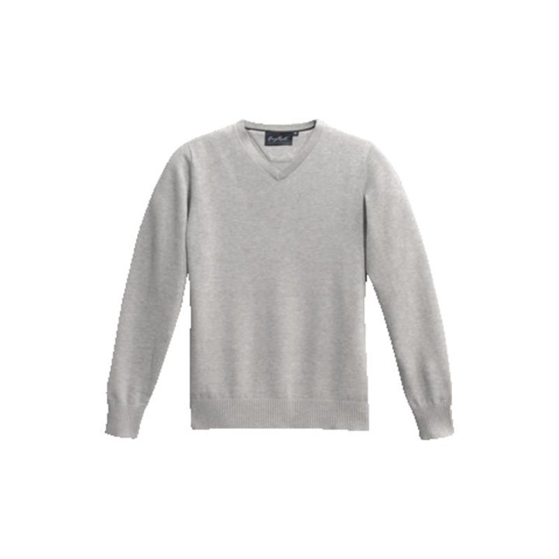 Hakro V-Pullover Premium-Cotton 143 grau-meliert