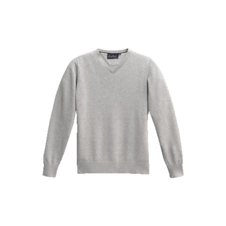 Hakro V-Pullover Premium-Cotton 143 grau-meliert