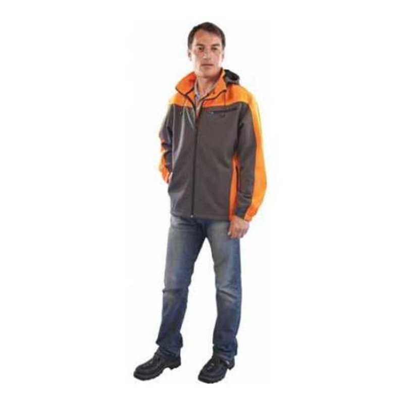 Watex Softshelljacke mit Kapuze anthrazit/leuchtorange
