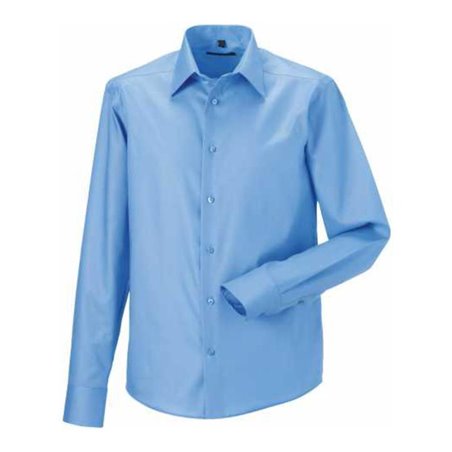 Russell Herrenhemd Langarm blau