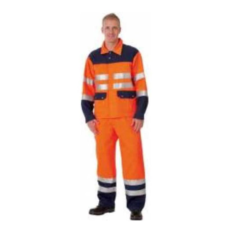 Wastex Warnjacke Mischgewebe orange/marine