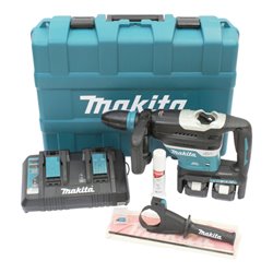 Makita Akku-Bohrhammer DHR400PG2U für SDS-MAX 2x18 V mit Bluetooth / 6,0 Ah, 2 Akkus + Ladegerät im Transportkoffer