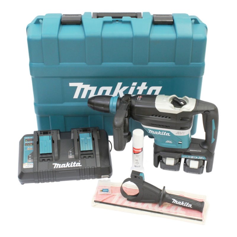 Makita Akku-Bohrhammer DHR400PG2U für SDS-MAX 2x18 V mit Bluetooth / 6,0 Ah, 2 Akkus + Ladegerät im Transportkoffer