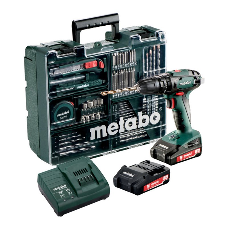Metabo Akku-Schlagbohrschrauber SB 18 Set Mobile Werkstatt Kunststoffkoffer 18V 2x2Ah Li-Ion + SC 30